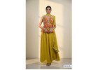 yellow peplum kurti set