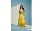 yellow sharara with crop top